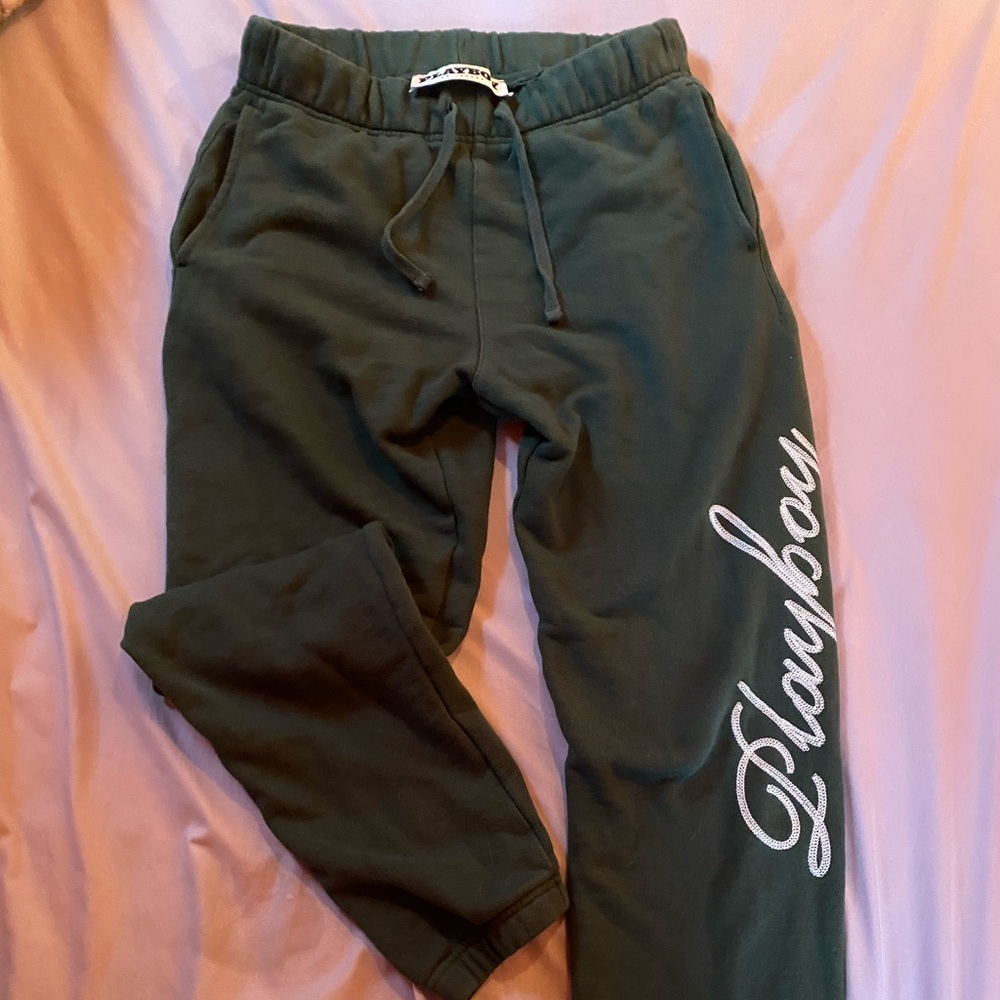Playboy Forest Green Joggers with White Logo